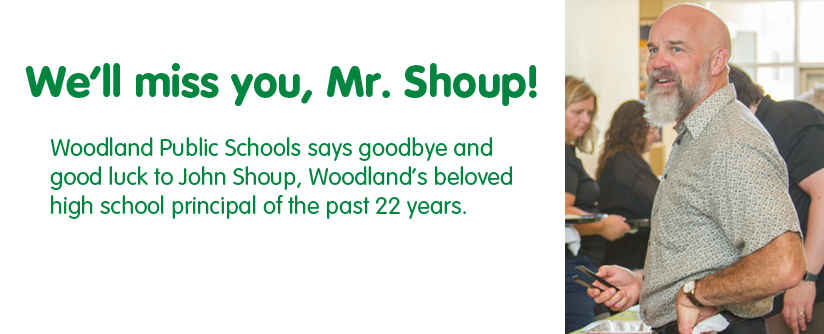 John Shoup, principal of Woodland High School is retiring. 