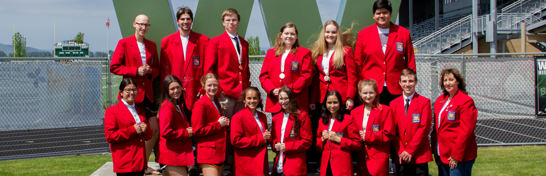 Woodland High School's 2018-2019 SkillsUSA team (photo taken pre-pandemic)