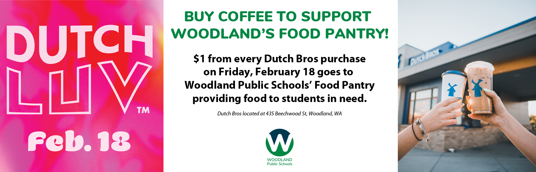 *THIS FRIDAY (2/18)* Buy coffee at Dutch Bros to support the FCRC's food pantry!