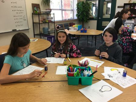 Children working on projects