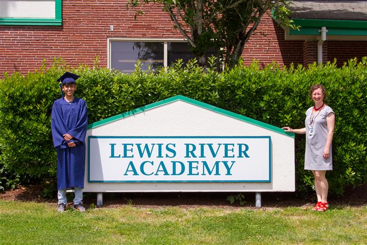 Caleb Osorio is the first student to have attended the Lewis River Academy program since Kindergarten and will be moving on to Woodland High School this fall.