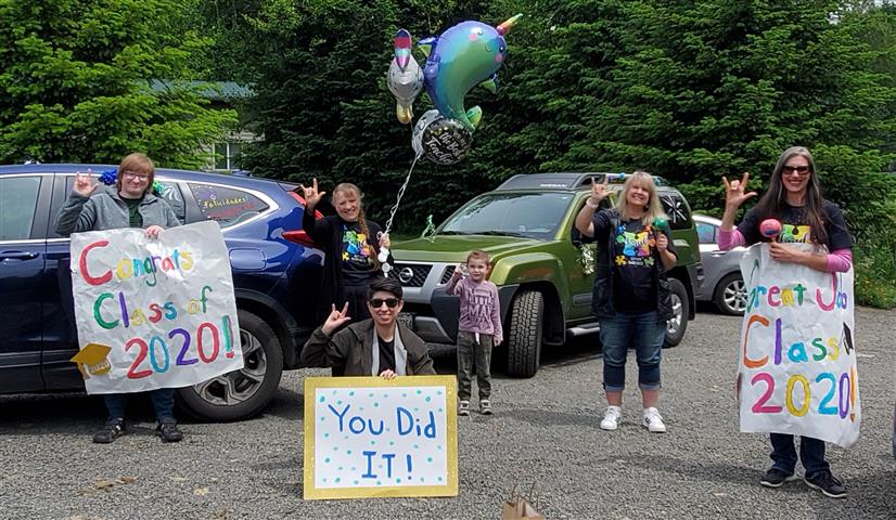  Columbia Elementary School's Early Intervention Special Education Preschool staff decorated their cars and made special trips to the homes of each of their graduates 