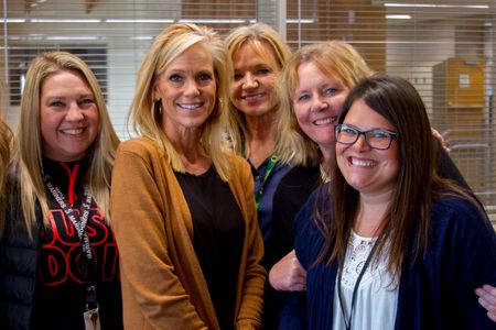 PASS team staff members Keitra Curnutt, Cyndy Grayson, Mary Ann Sturdivan, Dana Preston, and Stacy Gould help struggling students find the help they need.