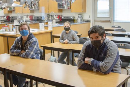 Woodland High School's 2020-2021 SkillsUSA Team - Caleb Mouat (senior), Caitlin Nelson (sophomore), and Oliver Rosas (senior)