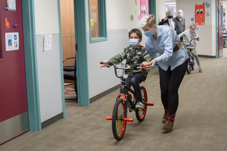 Students answered questions about the book to enter a raffle for a chance to win a free bike and helmet