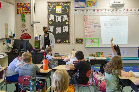 The staff at Columbia Elementary School incorporates bilingual and multicultural concepts school-wide, not just in the Dual Language Program