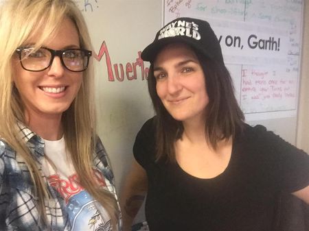 Jillian Domingo (left) and Elizabeth Vallaire (right), pictured here pre-pandemic dressed up as Wayne and Garth from "Wayne's World," dedicate themselves to doing the best they can for their students
