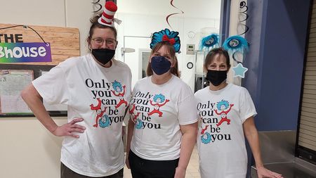 North Fork Elementary's food services celebrated the day with hats and t-shirts