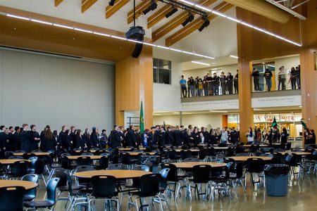 Woodland High School's graduates paraded through the district's schools to inspire younger students to reach graduation