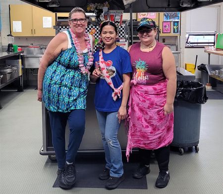Columbia Elementary School's food services staff dressed up for each of the different themed days of Spirit Week