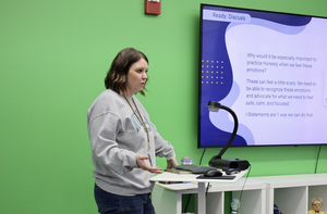 Image: Teacher using technology in the classroom