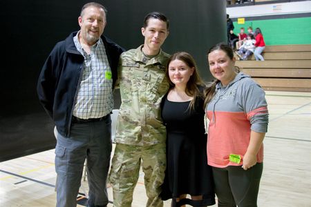 Abigail with her grandfather, uncle, and mother