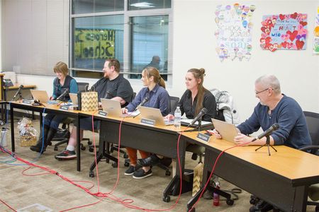 Woodland's Board Members (from left to right): Janice Watts, Jeff Wray, Sarah Stuart, Trish Huddleston, and Tom Guthrie