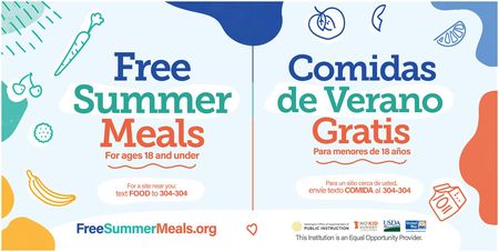 Kids eat free this summer from June 21 to August 18 at Woodland Public Schools!