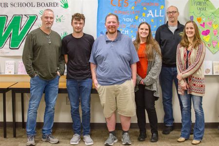Woodland's Board Members and Student Representative (from left to right): Tom Guthrie, Cody Kriege, Jeff Wray, Trish Huddleston, Paul McLendon and Sarah Stuart