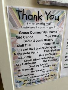 Thank you to our business sign