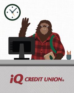 Bigfoot student behind a desk