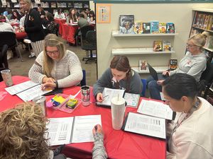 Teachers doing table work