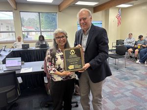 Superintendent present with Plaque